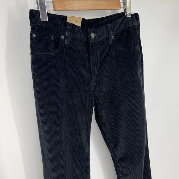 LEVIS Corduroy Jeans Pants NWT Womens 29x30 Black Relaxed Straight Leg IRREGUL - Picture 3 of 11